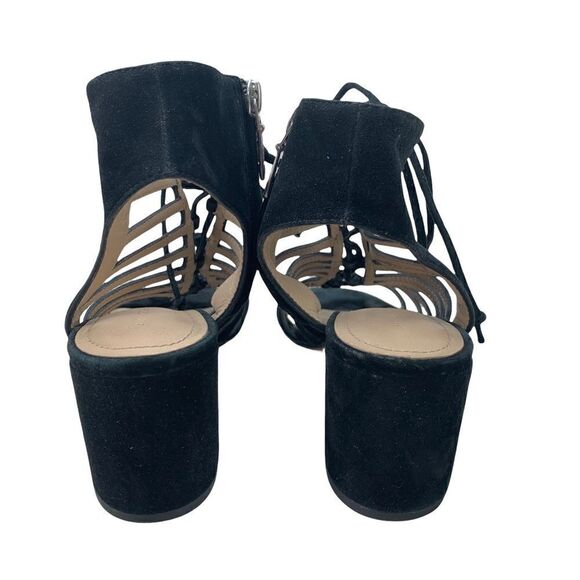 Pour La Victoire Amabelle Black Suede Leather Gladiator Cage Sandal 7.5 - Picture 6 of 10